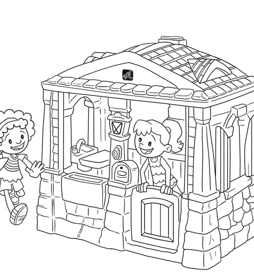 Neat & Tidy Cottage Coloring Page