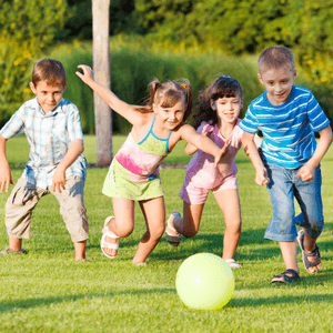kids playing sports with ball