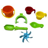 Bucket  Scoop  Flipper  Cups  Water Wheel & Holder (143294)