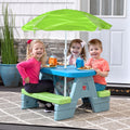 Sun & Shade Picnic Table with kids eating lunch
