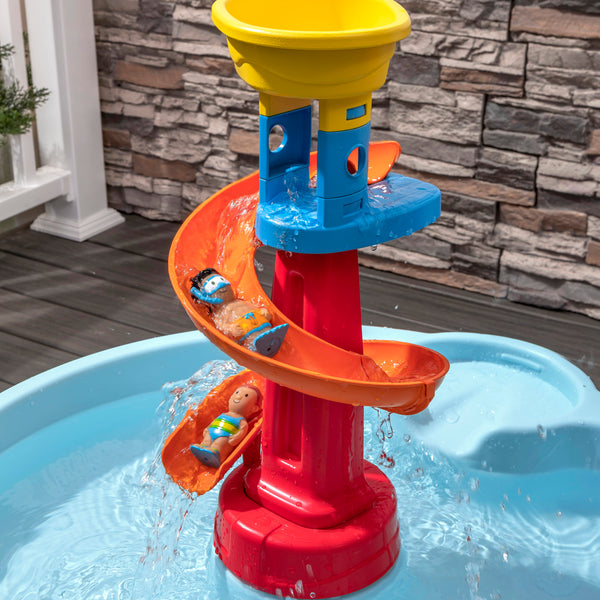 Spiral Slide Water Table™ tower with spiral slide