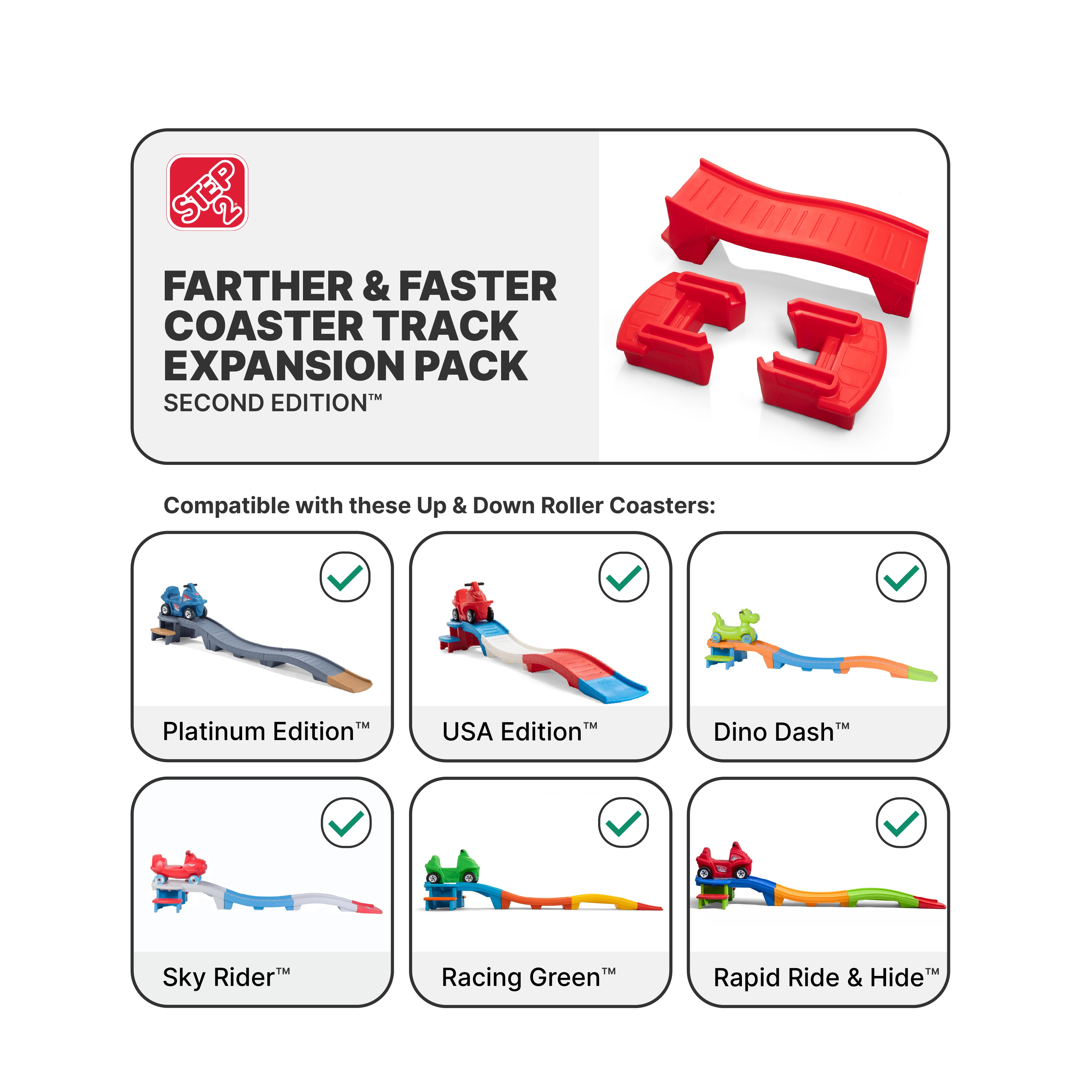 Farther & Faster Coaster Track Expansion Pack Second Edition – Step2
