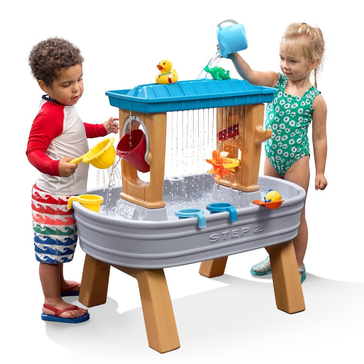Rain Showers Splash Tub with kids playing.