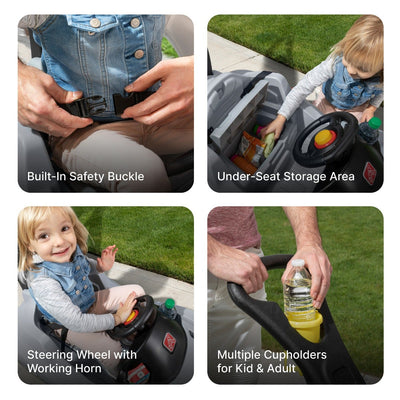 Whisper Ride Cruiser™ - Gray with safety buckle under-seat storage cupholders and horn