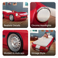 Roadster Toddler-To-Twin Bed™ - Red with chrome headlights and molded in hubcaps