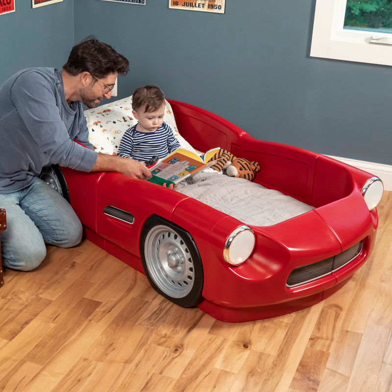 Roadster Toddler-To-Twin Bed™ - Red using as toddler bed