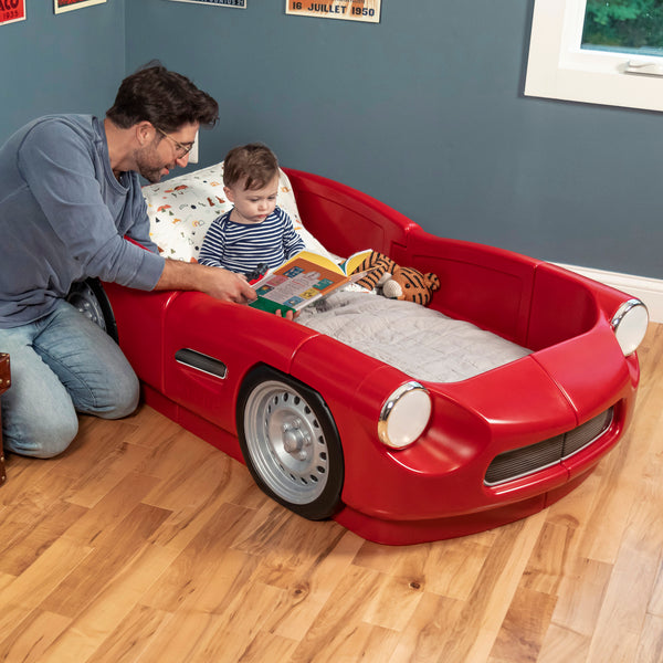 Roadster Toddler-To-Twin Bed™ - Red using as toddler bed
