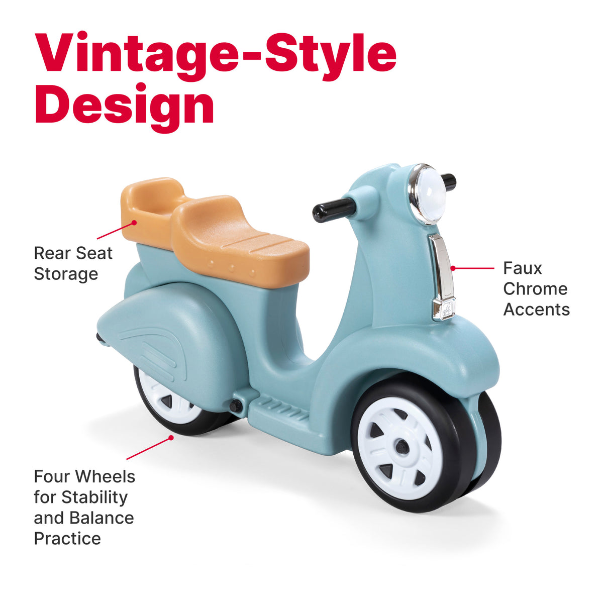 Ride Along Scooter™ - Aqua rear seat storage