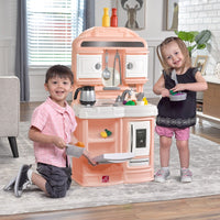 Quaint Kitchen - Rose Pink with kids playing