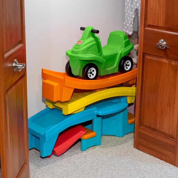 Racing Green Up & Down Roller Coaster stacked for storage.