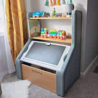 Harmony Toy Storage Box  with toys and books on shelves