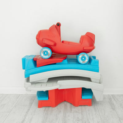 Sky Rider Up &  Down Roller Coaster disassembled pieces stacked for storage