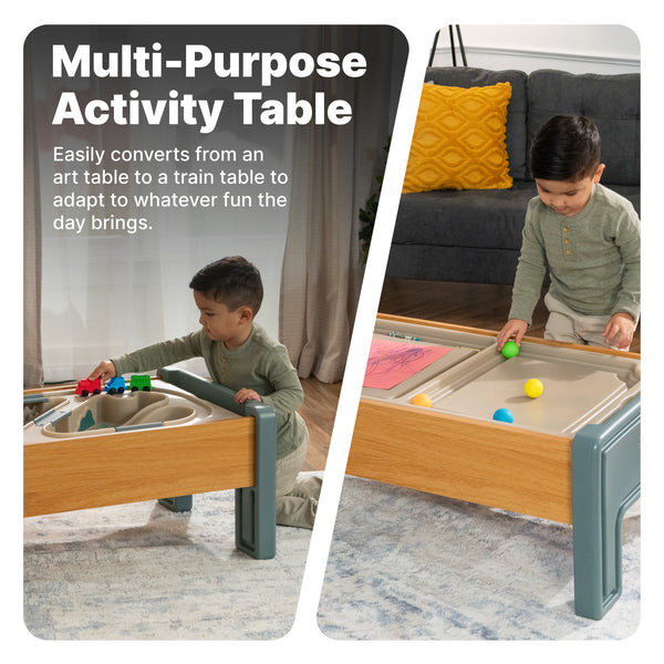Harmony All-in-One Activity Table™ converts from art table to train table