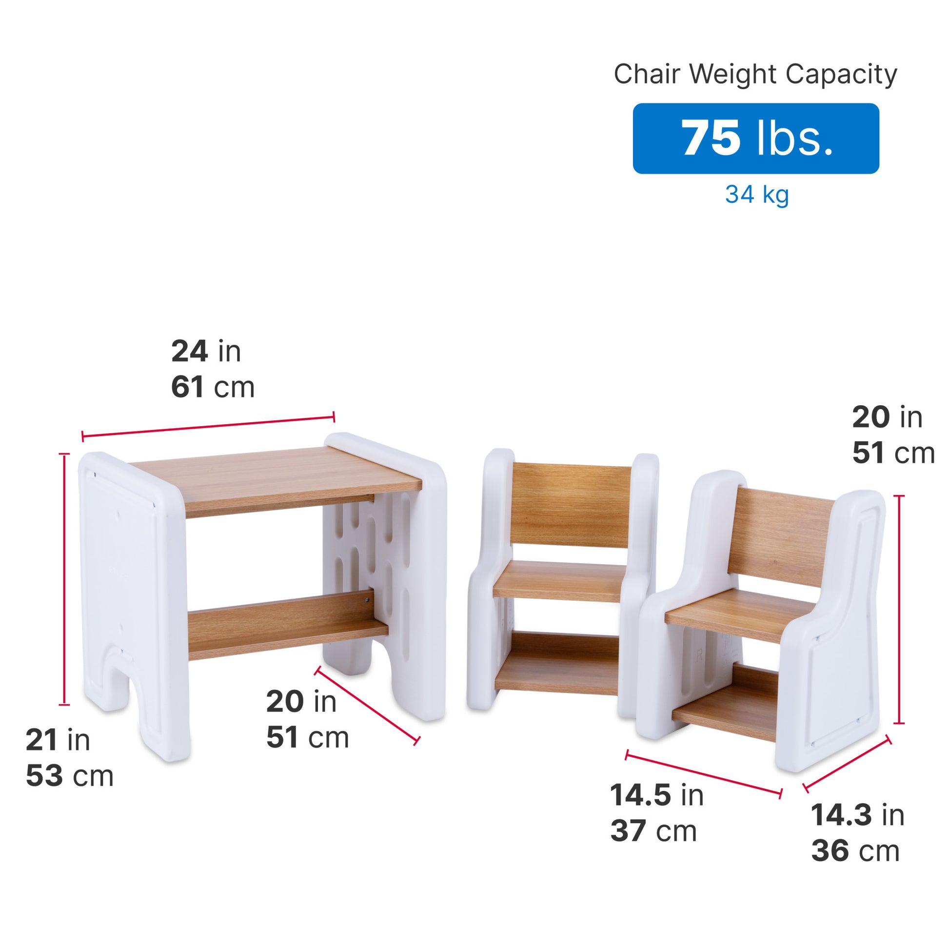 Harmony Table and Chairs™ dimensions