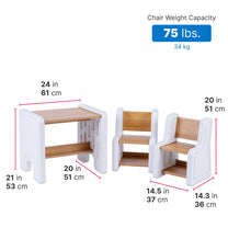 Harmony Table and Chairs™ dimensions