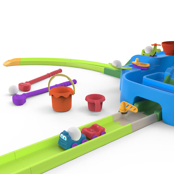 Step2 kids multi color Putt & Splash Adventure Center grouping of accessories and interchangeable tracks