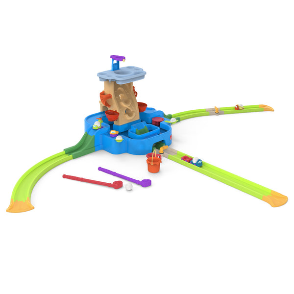 Angle view of the Step2 kids multi color Putt & Splash Adventure Center