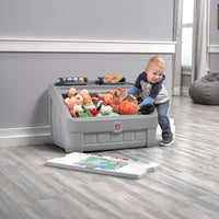 2 in 1 Toy Box and Art Lid Gray with removable lid