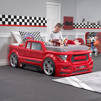 Turbocharged Twin Truck Bed with boy reading