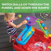 STEM Discovery Ball Table  balls go through the tunnel<br />