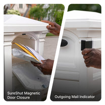 Atherton Reserve Storage Mailbox with magnetic door closure and outgoing mail indicator