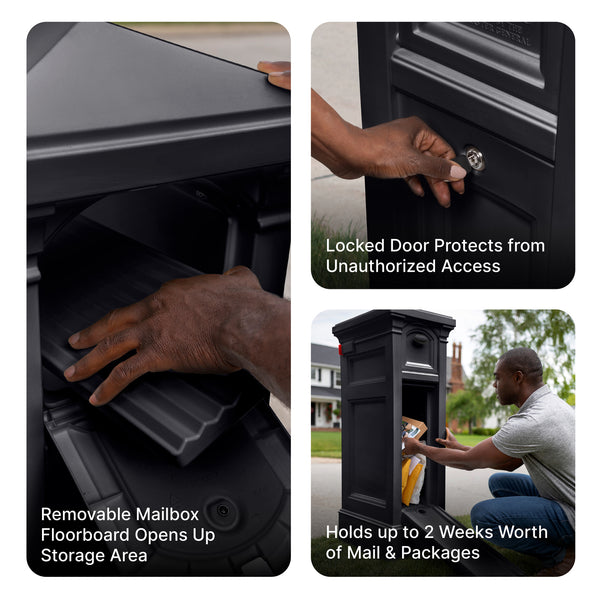 Atherton Reserve Storage Mailbox with removable mailbox floorboard