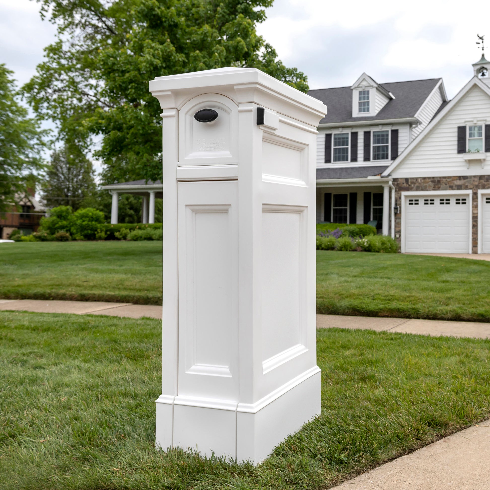 Atherton Reserve Storage Mailbox™ - Classic White angle view
