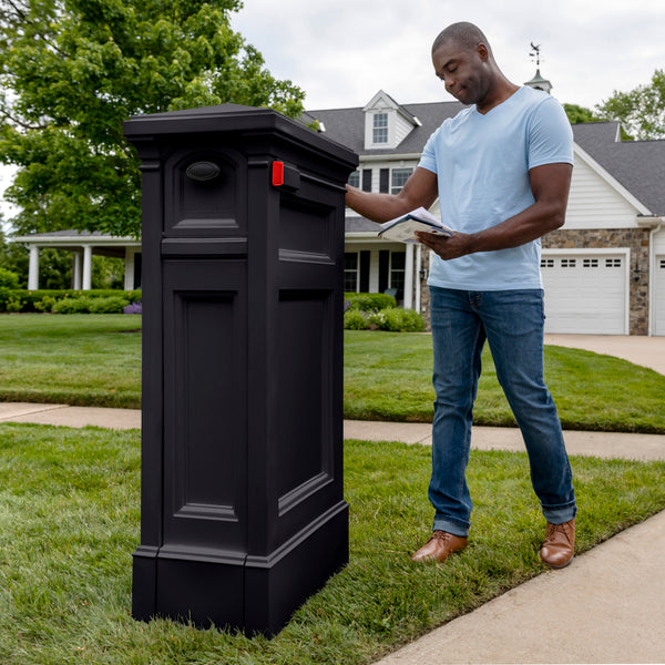 Atherton Reserve Storage Mailbox™ - Onyx Black angle view