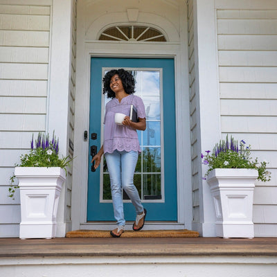 Atherton Planter Box  - Classic White 2 Pack porch view