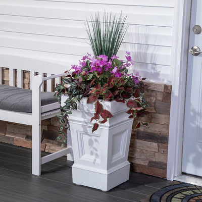 Atherton Planter Box  - Classic White with foliage