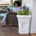 Atherton Planter Box™ - Classic White on porch