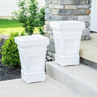 Atherton Planter Box™ - Classic White 2pk on steps
