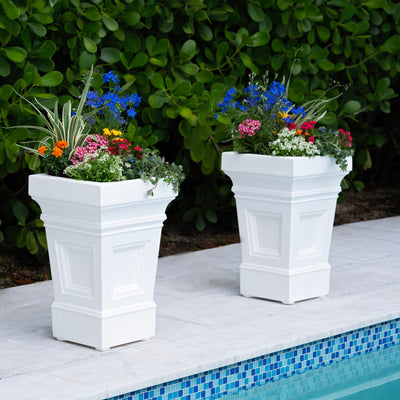 Atherton Planter Box™ - Classic White 2pk poolside