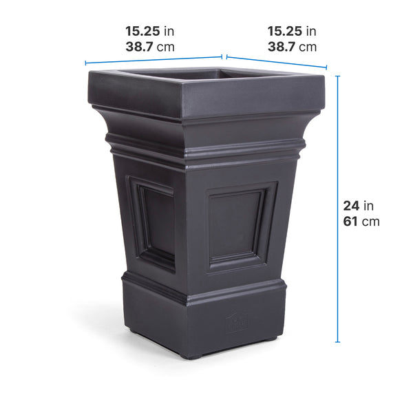 black plastic planter boxes Step2 Atherton Planter Box