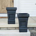Atherton Planter Box™  - Onyx Black 2 Pack on step to door