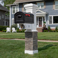 Town-to-Town XL Post-Mount Mailbox™ - Black shown in front of house
