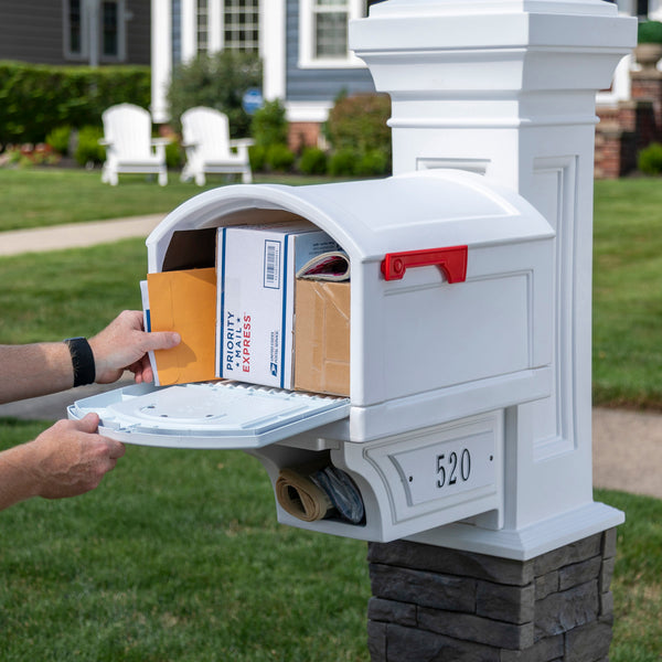 Town-to-Town XL Post-Mount Mailbox™ - White extra large  capacity 