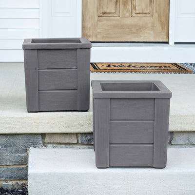 Lakewood Planter Box™ - Dark Cedar 2 Pack on steps