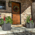 Lakewood Planter Box™ - Dark Cedar 2 Pack on front porch