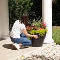 Fernway Planter™ - Onyx Black on patio