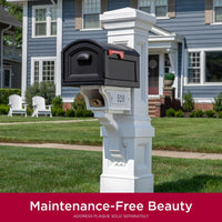 Atherton Grand™ Classic White Mail Post & XL Black Mailbox maintenance free