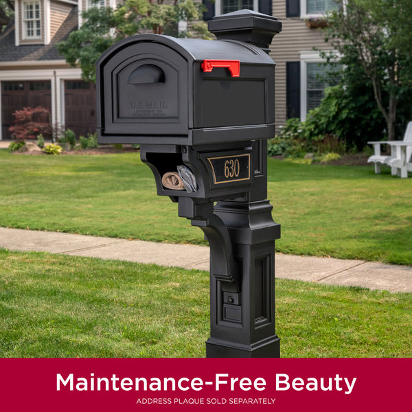Atherton Mail Post & XL Mailbox™ - Onyx Black address plaque sold separately