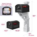 Atherton Mail Post & XL Mailbox™ - Classic White dimensions