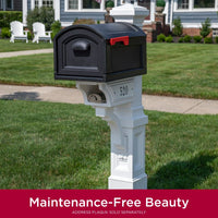 Atherton Mailbox and Post Kit - Classic White maintenance free