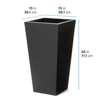 Tremont Tall Square Tapered Planter dimensions