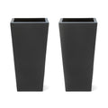 Tremont Tall Square Tapered Planter™ - Onyx Black 2 Pack