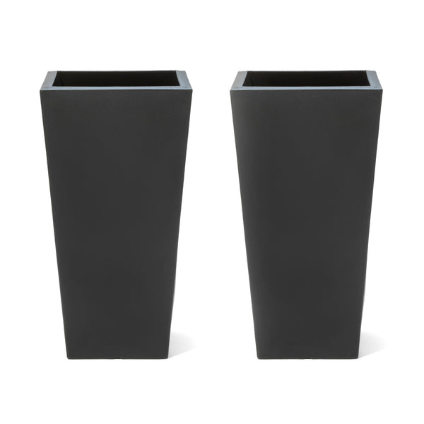 Tremont Tall Square Tapered Planter™ - Onyx Black 2 Pack