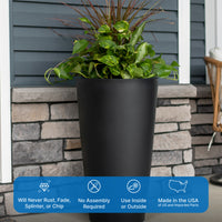 Tremont Tall Round Tapered Planter use inside or outside