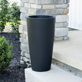 Tremont Tall Round Tapered Planter™ - Onyx Black on step