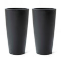 Tremont Tall Round Tapered Planter™ - Onyx Black 2 Pack